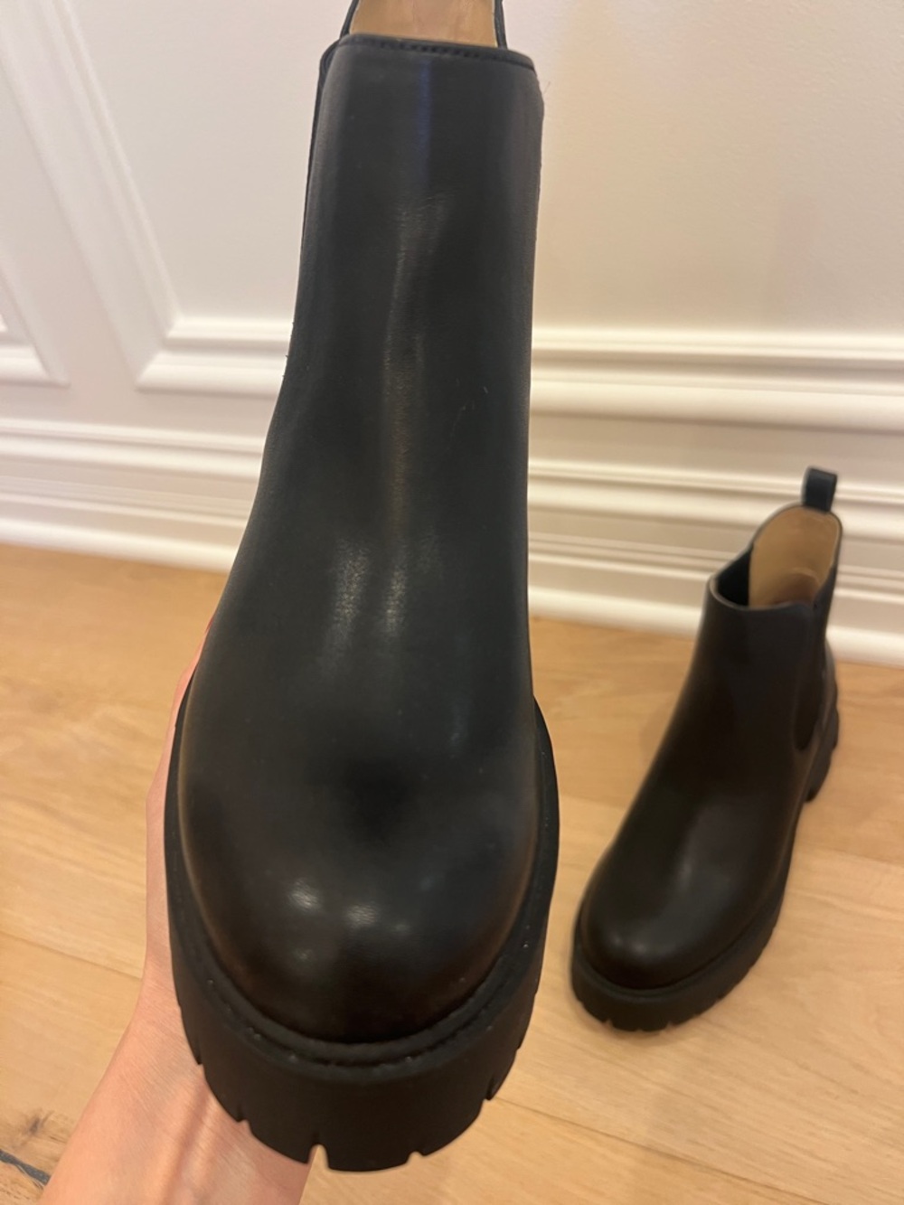 Womens Black Coach Chelsea Platform Boots - Picture 15 of 17